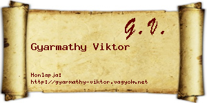 Gyarmathy Viktor névjegykártya